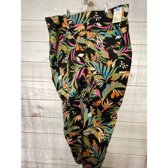 Brand New Terra & Sky Women's Size 2X Plus Black Multi Mid Rise Skinny Jegging - Picture 2 of 5